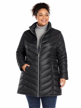 Calvin Klein Packable Premium DucK Down Puffer Plus Size Jacket Black 2X